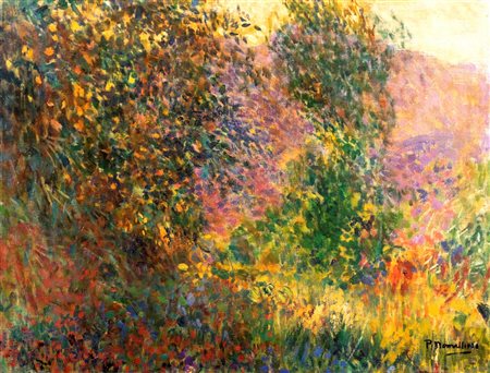 Plinio Nomellini (Livorno 1866-Firenze 1943)  - "Paesaggio dell'Elba"