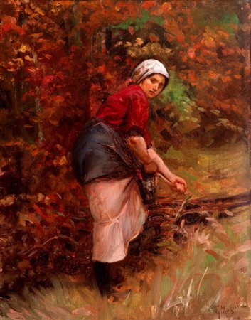 Giuseppe Magni (Pistoia 1869-Firenze 1956)  - La giovane fascinaia