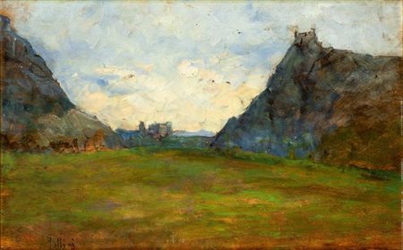 FOLLINI CARLO Domodossola (NO) 1848 - 1938 Pegli (GE) "Sacra di San Michele e...