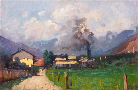 GUARLOTTI GIOVANNI Galliate (NO) 1869 - 1954 Torino "Valli di Lanzo" 37x53,5...
