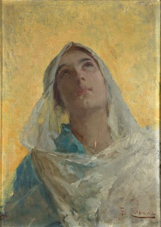 CERCONE ETTORE "Visione" 55x40 olio su tela Opera firmata in basso a destra