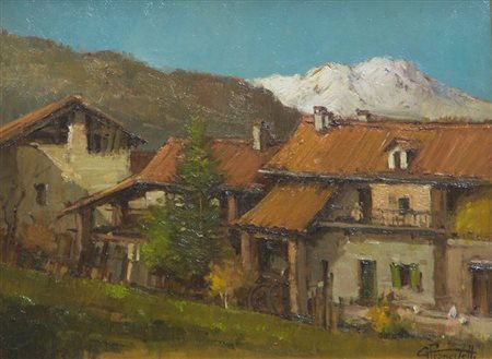 FRANCISETTI GILBERTO Torino 1933 "Tetti rossi canavesani a Grange di Front"...