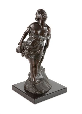 AURISICCHIO VINCENZO Napoli 1870 - 1938 "Fanciulla" H cm 44 scultura in...
