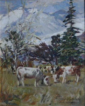 CAMPAGNARI OTTORINO Mestre (VE) 1910 - 1982 Torino "Alta Val di Susa" 20x24...