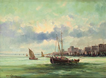 GHEDUZZI MARIO Crespellano (BO) 1891 - 1970 Torino "Insenatura di porto"...