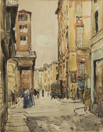 DEABATE TEONESTO Torino 1898 - 1981 "Vecchia Torino, Piazza della Consolata"...