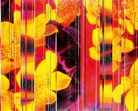 VESCOVI DANY "Fiori" 2006 80x100 olio su tela Opera firmata e datata al retro