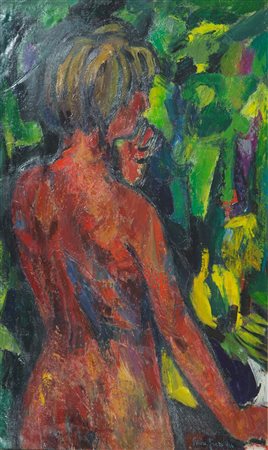 FICO ETTORE Piatto Biellese (VC) 1917 - 2004 Torino "Nuda in giardino" 1966...