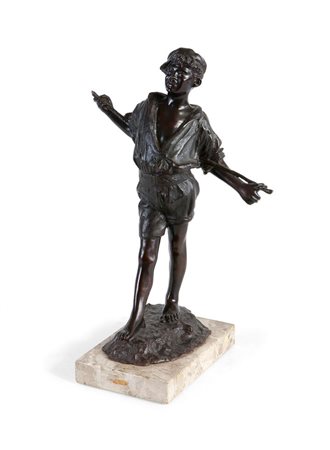 CACCIAPUOTI GUIDO Napoli 1892 - 1953 "Scugnizzo" H cm 36 scultura in bronzo...