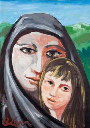 LEVI CARLO Torino 1902 - 1975 Roma "Donne lucane" 70x50 olio su tela Opera...