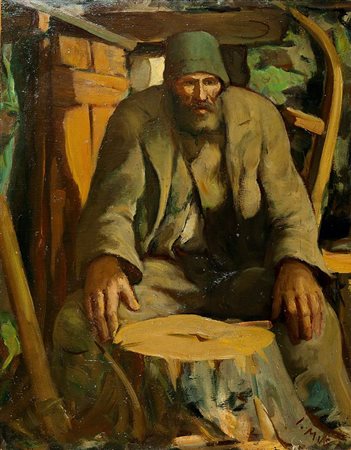 MUS ITALO Chatillon (AO) 1892 - 1967 St.Vincent (AO) "Boscaiolo" 1941 70x55...