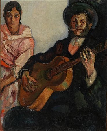 BUCCI ANSELMO Fossombrone (PS) 1887 - 1955 Monza (MI) "Suonatore di chitarra"...