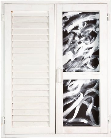 FESTA TANO Roma 1938 - 1988 "Persiana" 1985 100x80 smalto e acrilici su legno...