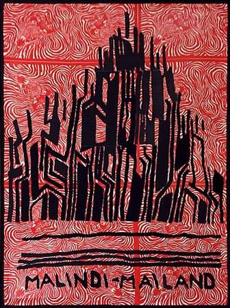 MONDINO ALDO Torino 1938 - 2005 "Malindi-Mailand" 200x150 arazzo Opera...