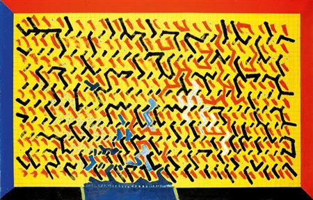 AIMONE NINO Torino 1932 "Sovrapposizione IV" 1983 100x150 olio su tela Opera...