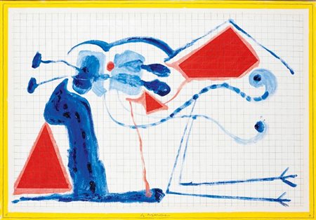 AIMONE NINO Torino 1932 "In ginocchio" 70x100 olio su tela Opera firmata in...