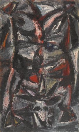 CELIBERTI GIORGIO Udine 1929 "Bue squartato" 1948 100x60 olio su tela Opera...