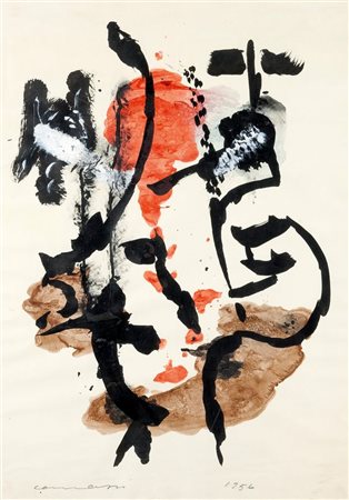 CARMASSI ARTURO Lucca 1925 "Composizione" 1956 67x47 tempera su carta Opera...