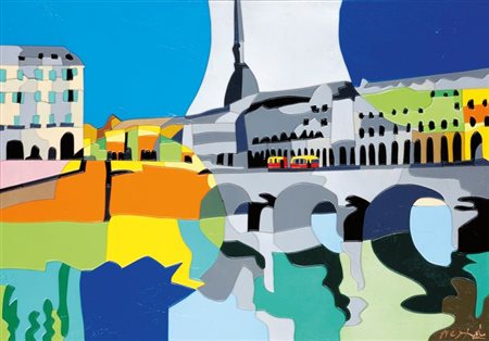 NESPOLO UGO Mosso Santa Maria (VC) 1941 "Una Torino casorattiana" 50x70...