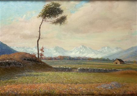 BESANA CAMILLO 1887-1941 "Peasaggio autunnale"1926 50x70 olio su tavoletta...