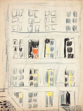 TAMBURI ORFEO Jesi (AN) 1910 - 1994 "Palazzo di Parigi" 27x21 matite su carta...