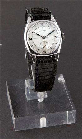 LONGINES Solo tempo, anni '30 32x32 Cassa in acciaio a forma di cuscino, in...