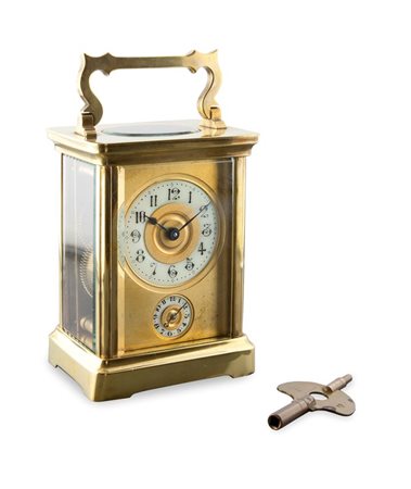 PIECE OFFICIER Orologio da viaggio, inizi XX secolo, H cm 15 Cassa in ottone...