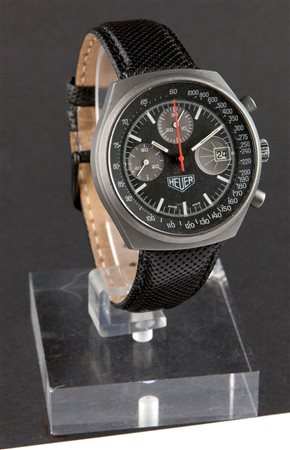 HEUER Cronografo a due contatori, anni '70 Diam 39 Cassa non firmata in...