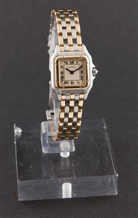 CARTIER Modello "Panthere", anni '80 29x24 Cassa di forma in acciaio e oro...
