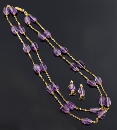 DEMI-PARURE Demi-parure composta da collana e coppia di orecchini, a clips,...