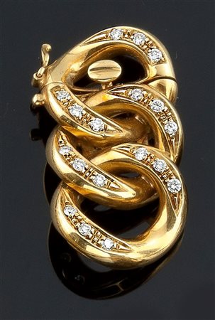 FERMAGLIO Fermaglio per collana in oro giallo a maglia intrecciata con...