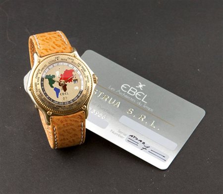 EBEL Modello "Voyager Geo- ore del mondo" , anni '90 Diam 39 Cassa in oro...