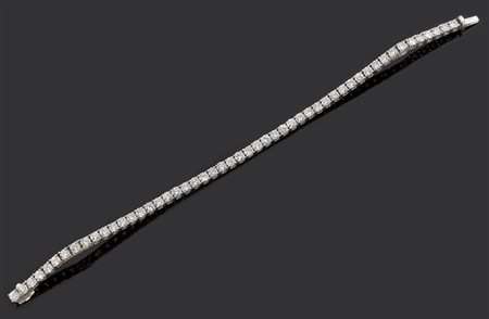 BRACCIALE Bracciale in oro bianco, modello tennis, con diamanti taglio...