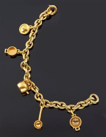 POMELLATO Bracciale in oro giallo, firmato "Pomellato", lavorato a maglia...