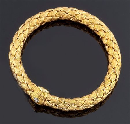 CHIMENTO Bracciale in oro rosa, firmato "Chimento", lavorato a maglie a forma...