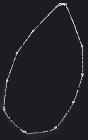 GIROCOLLO Girocollo in oro bianco con diamanti taglio brillante per...