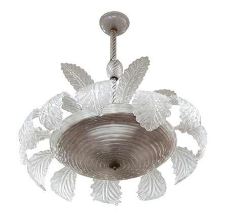 BAROVIER & TOSO Lampadario a fontana composto da una coppa in vetro...