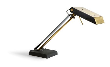 LAMPADA Lampada da tavolo ottone zapponato e metallo laccato, base rifinita...