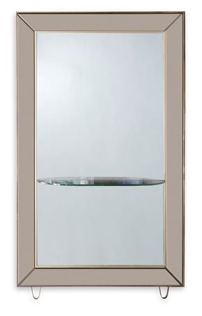 SPECCHIERA Specchiera con cornice in vetro rosa ambrato Italor. Profilo in...