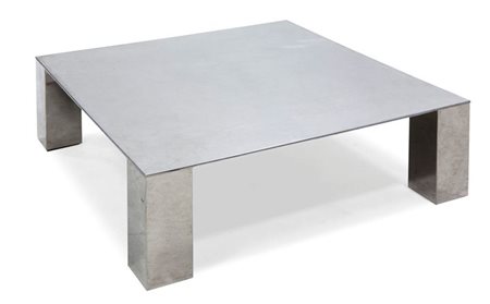 ROSSELLI ALBERTO Confidential Tavolino in legno rivestito di acciaio...