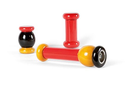 SOTTSASS ETTORE MP Piccola collezione di tre macinapepe e macinasale in legno...