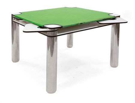 COLOMBO JOE Poker Tavolo da gioco in laminato print, panno verde amovibile,...