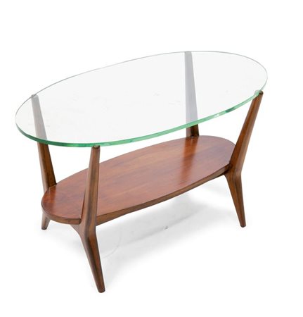 TAVOLINO Tavolino con struttura in legno di faggio tinto noce, piano...