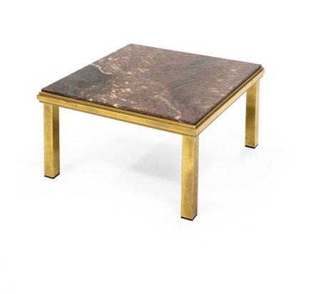 TAVOLINO Tavolino con struttura in ottone e piano in marmo. 1980 circa cm...