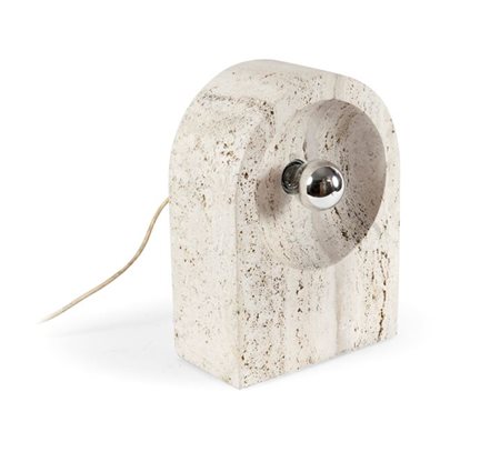 SORMANI Nucleo Lampada costituita da un blocco di travertino scavato. Prod....