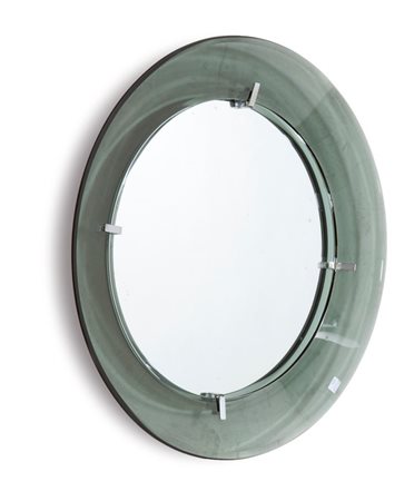 SPECCHIERA Specchiera con cornice in vetro curvato e molato sorretta da...