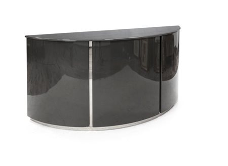 CACCIA DOMINIONI LUIGI Curvo Mobile in legno laccato nero al poliestere, tre...