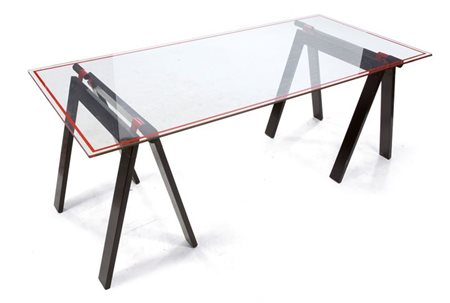 AULENTI GAE Cardine Tavolo da lavoro in acciaio verniciato e piano in...