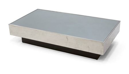 AUSENDA GIANNI, BALDI GROSSI GUIDO Shillings Tavolino in acciaio con piano in...