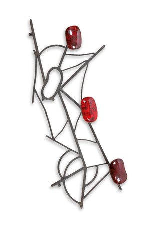 CERRATO VICTOR Appendiabiti da parete con struttura in ferro forgiato e...